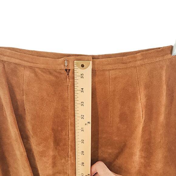 Willi Smith Women's Leather Skirt Jacket Set Western Size Large Tan - Picture 12 of 16